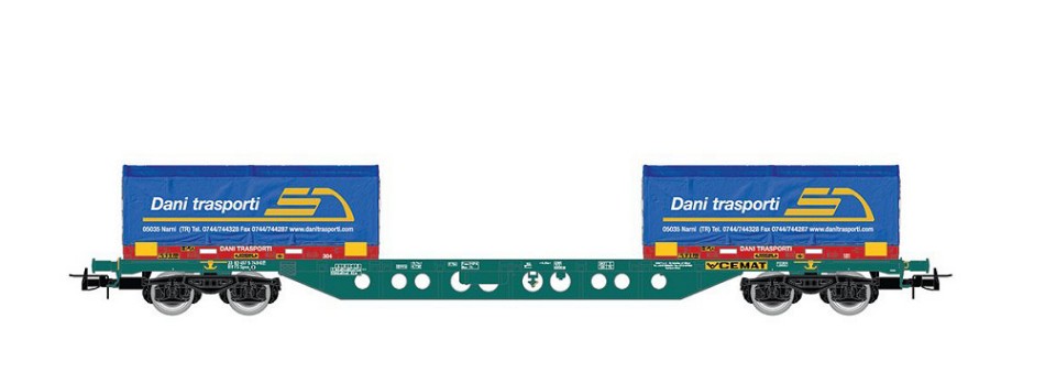 FS CEMAT CONTAINER WAGON "DANI TRASPORTI" EP.V-VI 1:87 - Rivarossi - HR6616