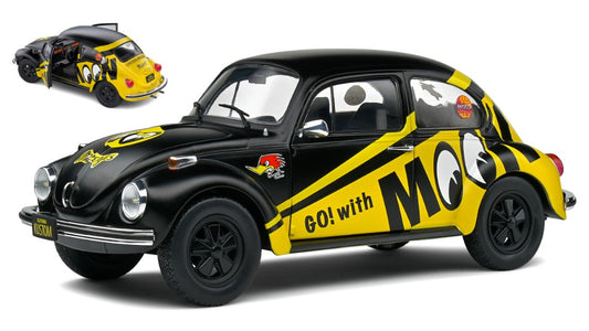 VW BEETLE 1303 MOONEYES 1974 BLACK/YELLOW 1:18 - Solido - SL1800519