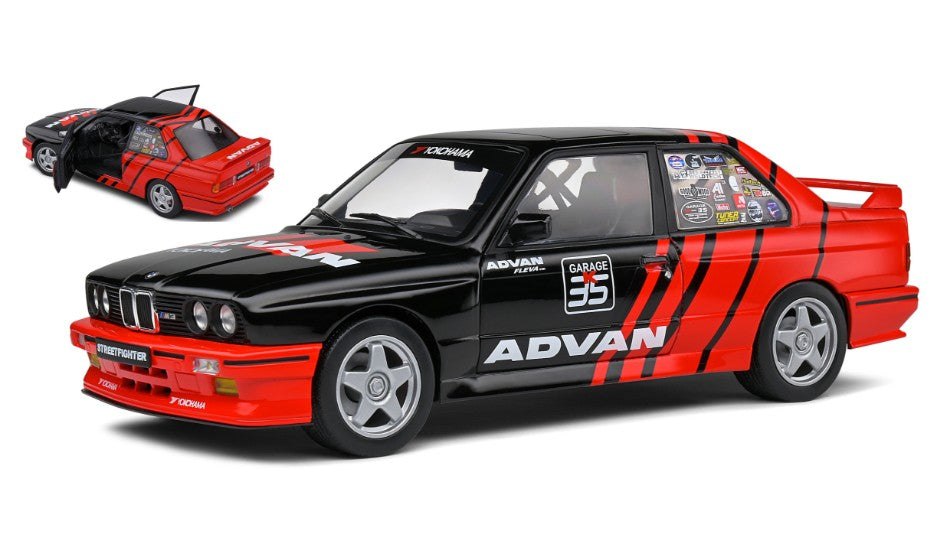 BMW E30 M3 DRIFT TEAM 1990 BLACK/RED 1:18 - Solido - SL1801521