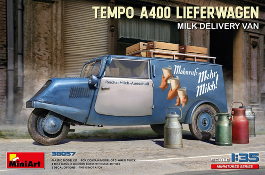 TEMPO A400 LIEFERWAGEN MILK DELIVERY VAN  KIT 1:35 - Miniart - MIN38057