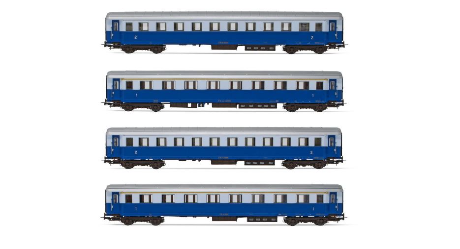FS 4-UNITS TRENO AZZURRO EPOCA IIIb 1:87 - Rivarossi - HR4324