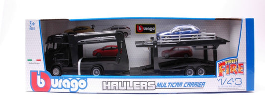 SCANIA S730 HIGHLINE CAB CAR CARRIER + LAMBORGHINI URUS 1:43 - Burago - BU31465