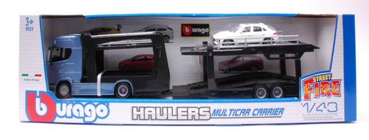 SCANIA S730 HIGHLINE CAB CAR CARRIER + PORSCHE MACAN 1:43 - Burago - BU31467