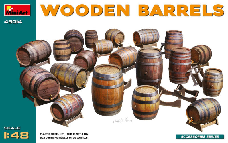 WOODEN BARRELS KIT 1:48 - Miniart - MIN49014