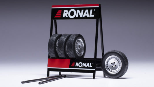 SET 4 WHEELS RONAL TURBO MATT CHROME 1:18 - Ixo Model - 18SET026