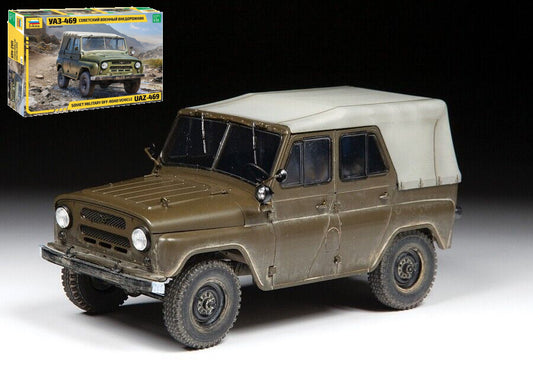 UAZ 469 SOVIET MILITARY OFF-ROAD VEHICLE KIT 1:35 - Zvezda - Z3629