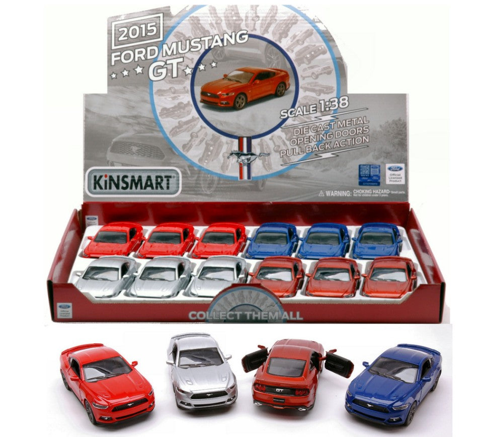 FORD MUSTANG GT 2015 COL.ASS.cm 12,5 1:38 - Kinsmart - KT5386D