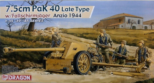 7,5 cm PAK 40 LATE TYPE W/FALLSCHIMIJAGER ANZIO 1944 KIT 1:35 - Dragon - D6250