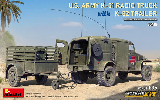 US ARMY K-51 RADIO TRUCK W/K-52 TRAILER INTERIOR KIT 1:35 - Miniart - MIN35418