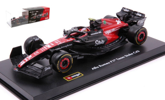 ALFA ROMEO F1 C43 N.24 2023 GUANYU ZHOU SIGNATURE W/HELMET 1:43 - Burago - BU38086Z