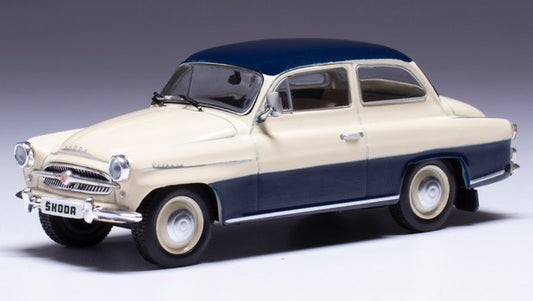 SKODA OCTAVIA 1959 BEIGE/BLUE 1:43 - Ixo Model - CLC545