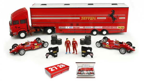 Iveco Ferrari - F1 Set Race Transporter 1:43 (1984) Monte Carlo GP - Limited Edition - Brumm