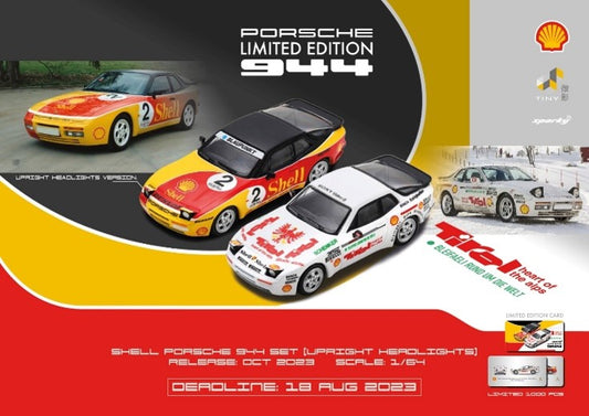 PORSCHE 944 TURBO CUP N.2 SHELL & ADLER VON TIROL 1:64 - Spark Model - YCOMBO64003