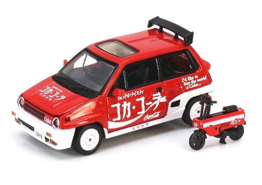 HONDA CITY TURBO II COCA COLA WITH MOTOCAMPO LIVERY 1:64 - Spark Model - COKE058