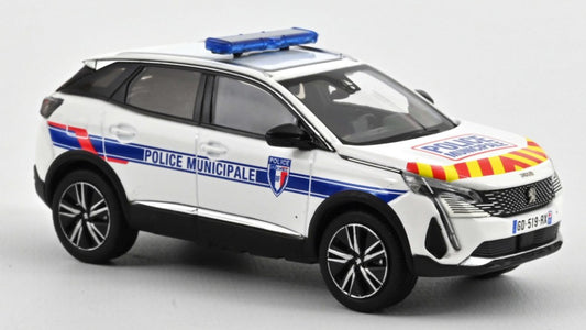 PEUGEOT 3008 2023 POLICE MUNICIPALE WITH RED & YELLOW STRIPING 1:43 - Norev - NV473949