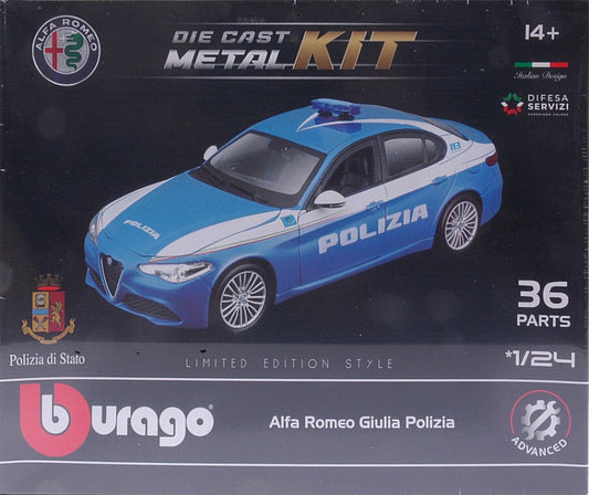ALFA ROMEO GIULIA POLIZIA KIT 1:24 - Burago - BU25129