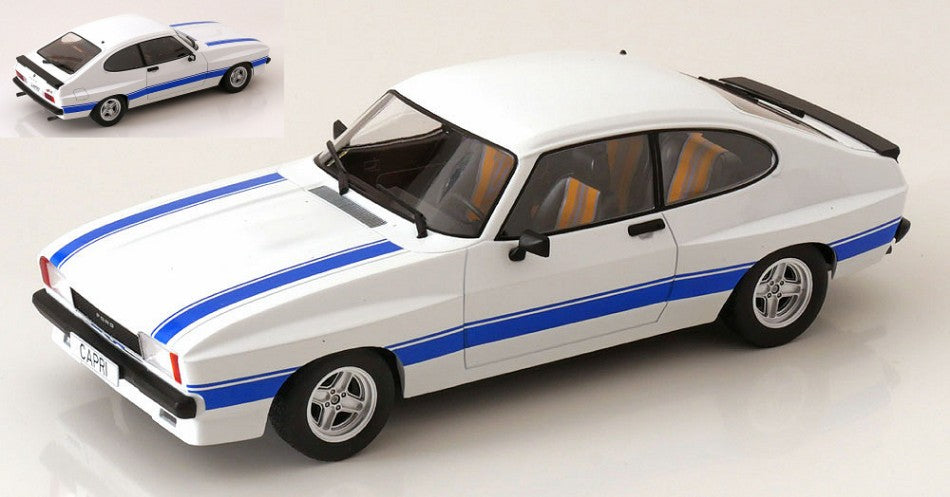 FORD CAPRI MK II X-PACK 1975 WHITE/BLUE 1:18 - ModelCarGroup - MCG18347