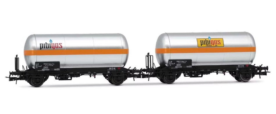 FS 2-UNIT PACK 2-AXLE GAS TANK WAGONS PIBIGAS EP.IVa 1:87 - Rivarossi - HR6621