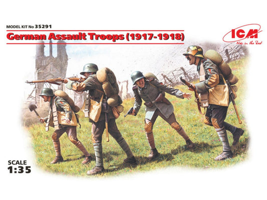 GERMAN ASSAULT TROOPS 1917-1918 4 FIGURES KIT 1:35 - ICM - ICM35291
