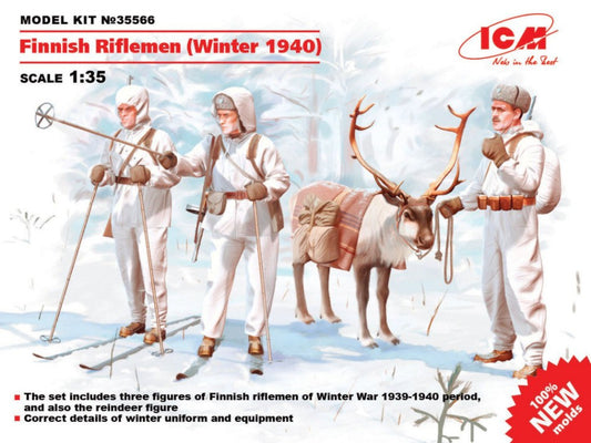 FINNISH RIFLEMEN WINTER 1940 4 FIGURES KIT 1:35 - ICM - ICM35566