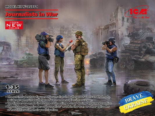 JOURNALISTS IN WAR 4 FIGURES KIT 1:35 - ICM - ICM35751