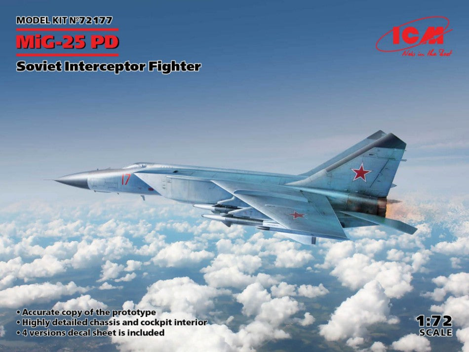 MIG-25PD SOVIET INTERCEPTOR FIGHTER KIT 1:72 - ICM - ICM72177