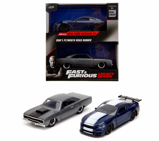 FORD MUSTANG GT & PLYMOUTH ROAD RUNNER FAST & FURIOUS 1:32 - Jada Toys - JADA253202018