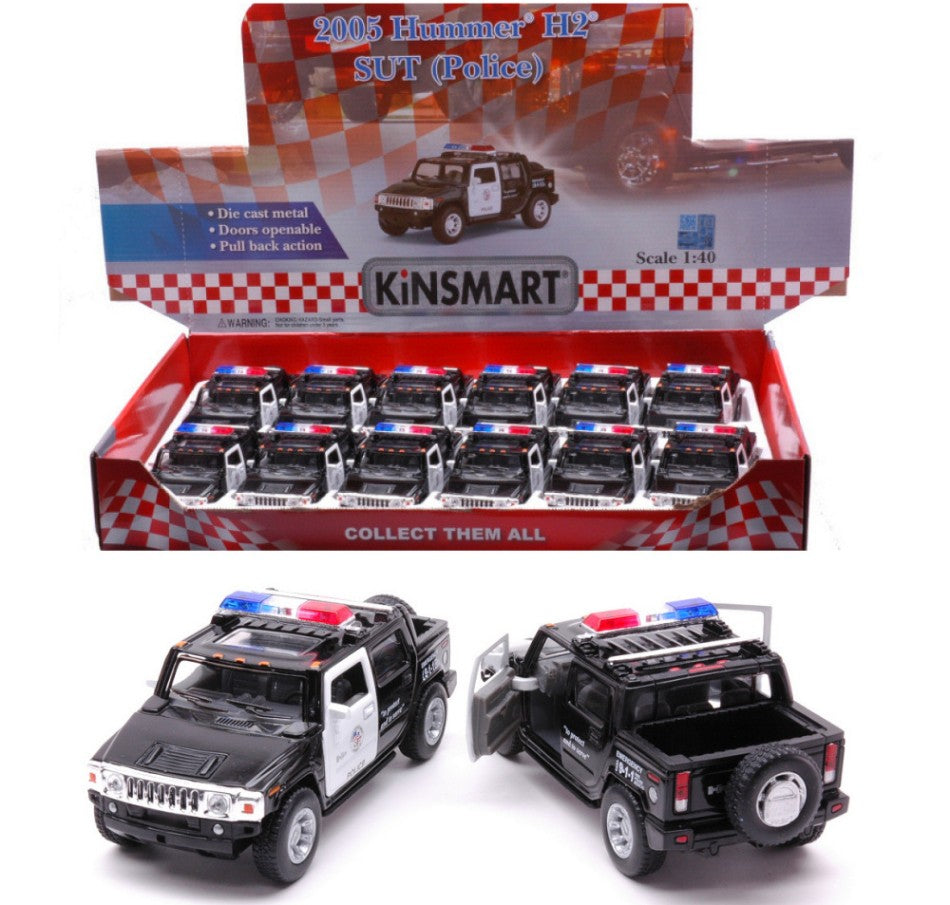 HUMMER H2 SUT POLICE cm 12 1:38 - Kinsmart - KT5097DP
