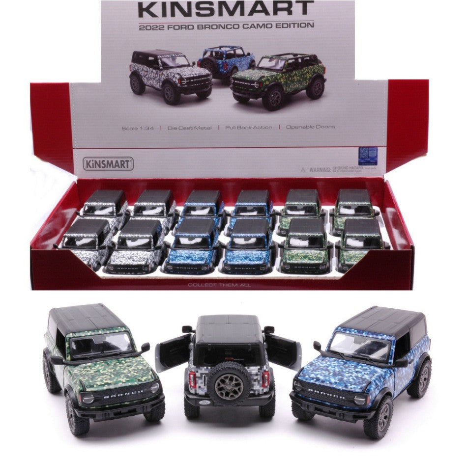 FORD BRONCO CAMO EDITION HARD TOP COL.ASS.cm 12 1:38 - Kinsmart - KT5445DB