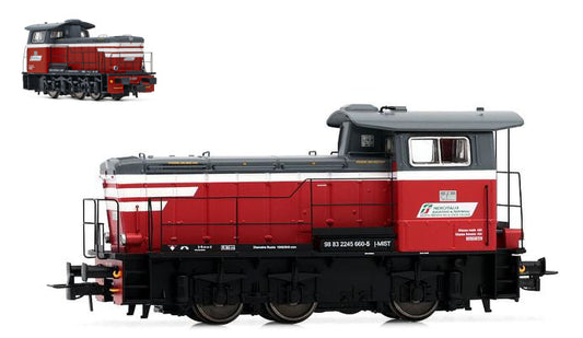 MERCITALIA S LOCOMOTIVA DIESEL DA MANOVRA LIVREA ROSSO/BIANCO EP.VI 1:87 - Rivarossi - HR2932
