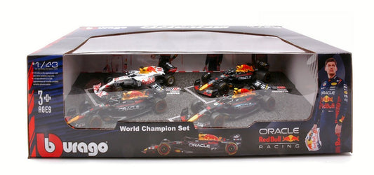 SET RED BULL RB16B N.33 + RB18 N.1 + RB19 N.1 + RB19 N.11  1:43 - Burago - BU38092