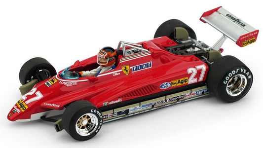 FERRARI 126 C2 G.VILLENEUVE 1982 N.27 BRAZIL GP + PILOTA 1:43 - Brumm - BM0593CH