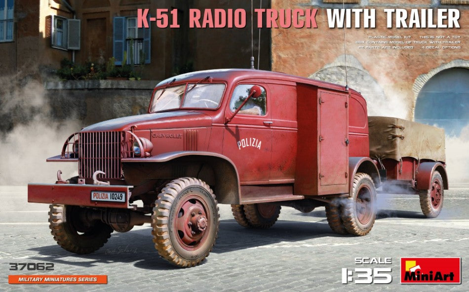 K-51 RADIO TRUCK W/TRAILER KIT 1:35 - Miniart - MIN37062