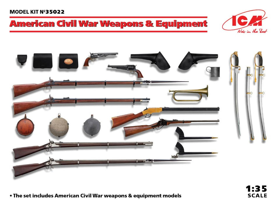 US CIVIL WAR WEAPONS & EQUIPMENT KIT 1:35 - ICM - ICM35022