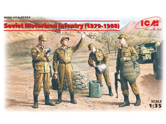 SOVIET MOTORIZED INFANTRY 1979-1988 1 OFFICER + 3 SOLDIERS KIT 1:35 - ICM - ICM35331