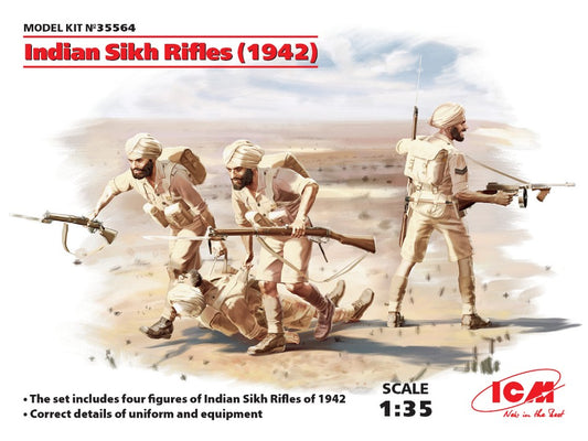 INDIAN SIKH RIFLES 1942 4 FIGURES KIT 1:35 - ICM - ICM35564