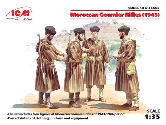 MOROCCAN GOUMIER RIFLES 1943 4 FIGURES KIT 1:35 - ICM - ICM35565