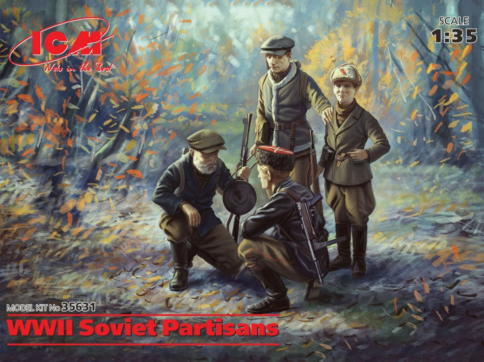 WWII SOVIET PARTISANS 4 FIGURES KIT 1:35 - ICM - ICM35631