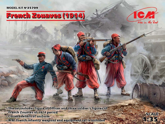 FRENCH ZOUAVES 1914 4 FIGURES KIT 1:35 - ICM - ICM35709