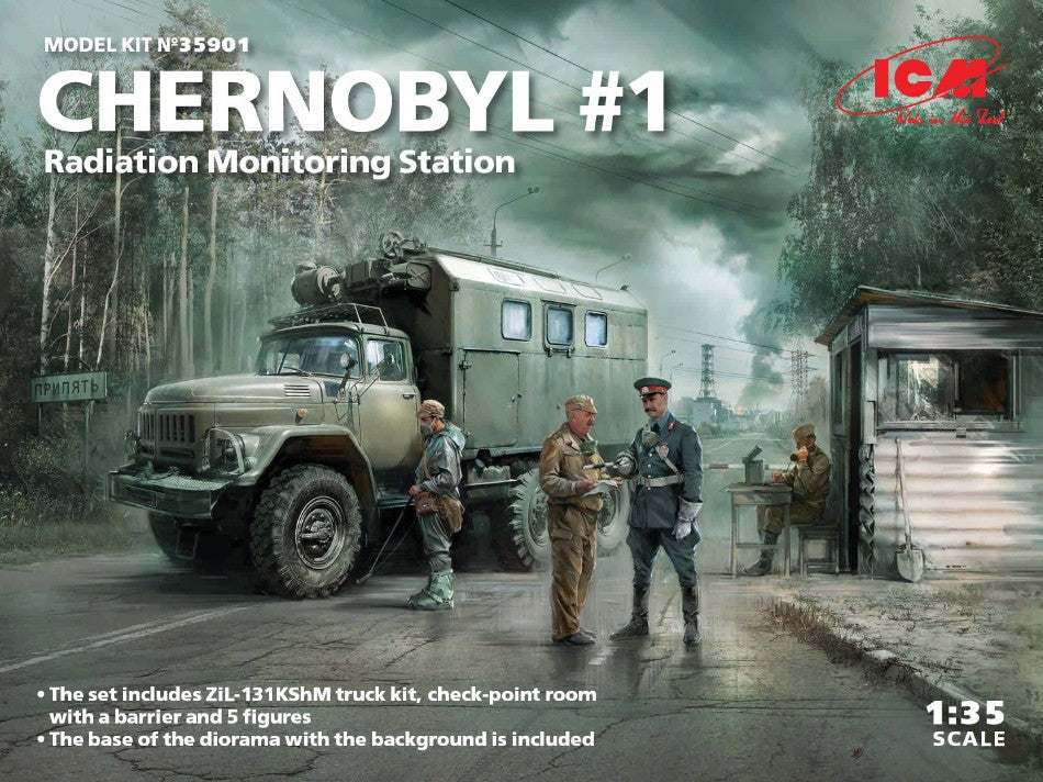 CHERNOBYL RADIATION MONITORING STATION ZIL-131 KShM TRUCK KIT 1:35 - ICM - ICM35901