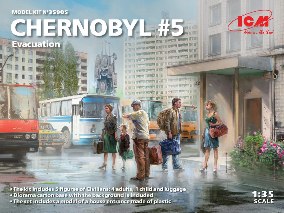 CHERNOBYL EVACUATION 5 FIGURES KIT 1:35 - ICM - ICM35905