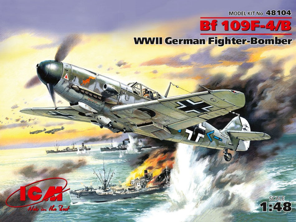 MESSERSCHMITT Bf 109F-4/B WWII GERMAN FIGHTERBOMBER KIT 1:48 - ICM - ICM48104