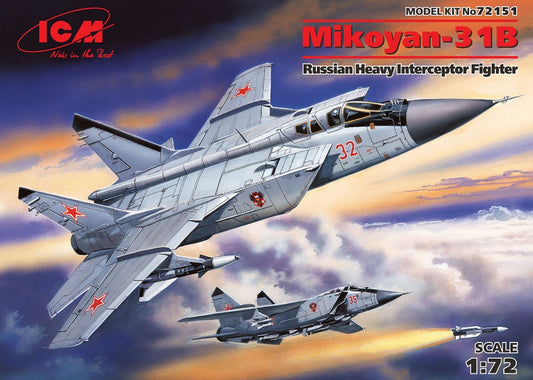 MIKOYAN 31B RUSSIAN HEAVY INTERCEPTOR FIGHTER KIT 1:72 - ICM - ICM72151