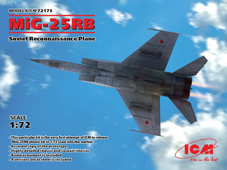 MIG-25 RB SOVIET RECONNAISSANCE PLANE KIT 1:72 - ICM - ICM72173