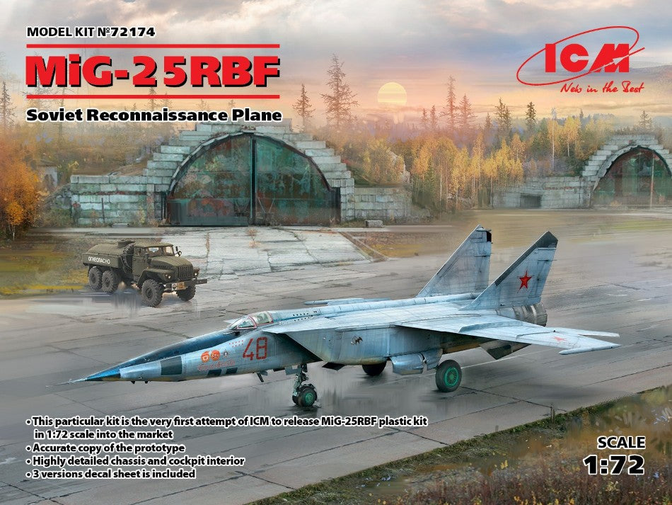 MIG-25 RBF SOVIET RECONNAISSANCE PLANE KIT 1:72 - ICM - ICM72174