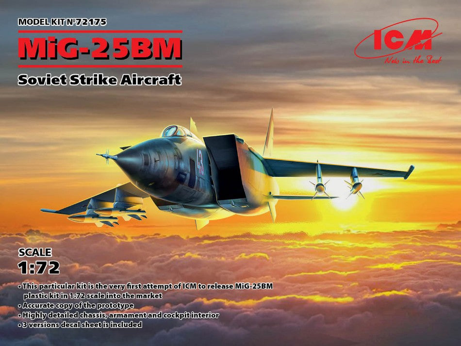 MIG-25 BM SOVIET STRIKE AIRCRAFT KIT 1:72 - ICM - ICM72175