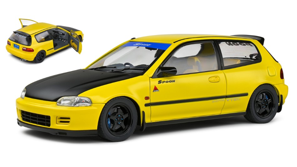 HONDA CIVIC EG6 SiR II SPOON 1991 YELLOW/BLACK 1:18 - Solido - SL1810402