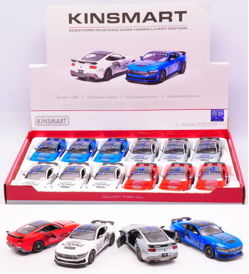 FORD MUSTANG DARK HORSE 2024 LIVERY EDITION COL.ASS. 1:38 cm 12 - Kinsmart - KT18054