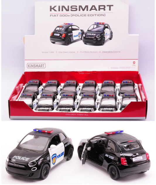 FIAT 500e POLICE EDITION 1:28 cm 12 - Kinsmart - KT18055