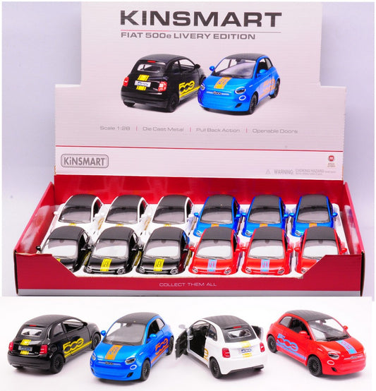 FIAT 500e LIVERY EDITION COL.ASS.1:28 cm 12 - Kinsmart - KT18060